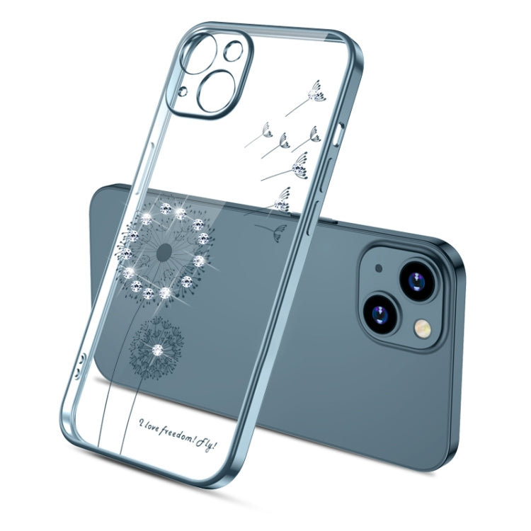 For iPhone 13 mini Electroplating Diamond Dandelion Pattern TPU Shockproof Protective Case