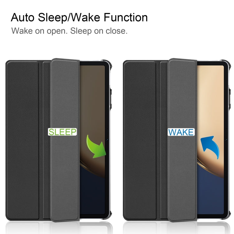 For Honor Tablet V7 Pro Custer Texture Horizontal Flip Leather Case with Three-folding Holder & Sleep / Wake-up Function