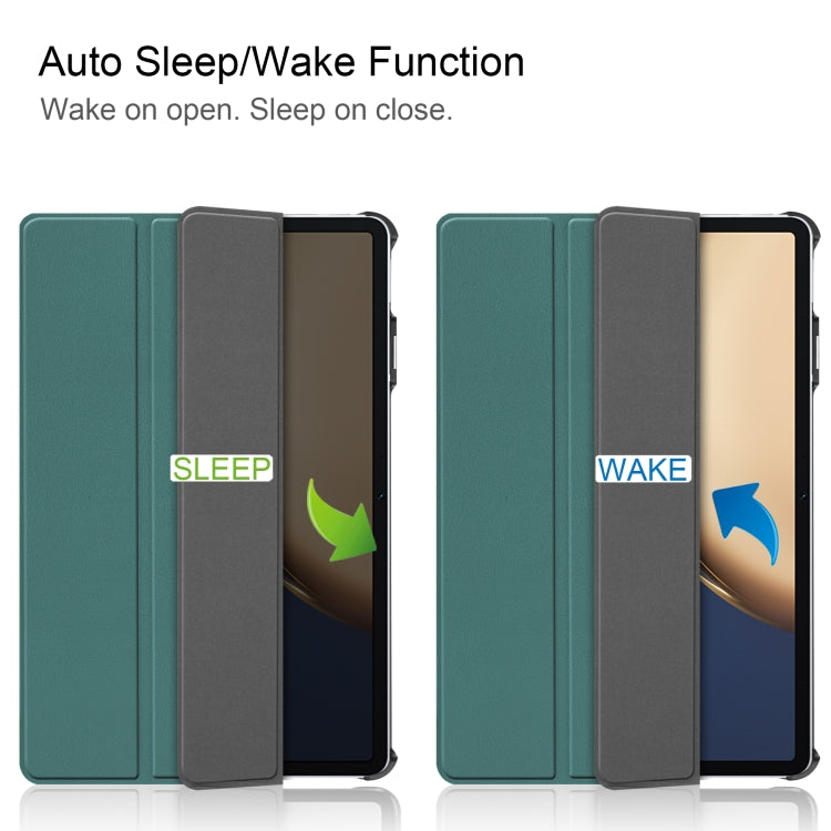 For Honor Tablet V7 Pro Custer Texture Horizontal Flip Leather Case with Three-folding Holder & Sleep / Wake-up Function