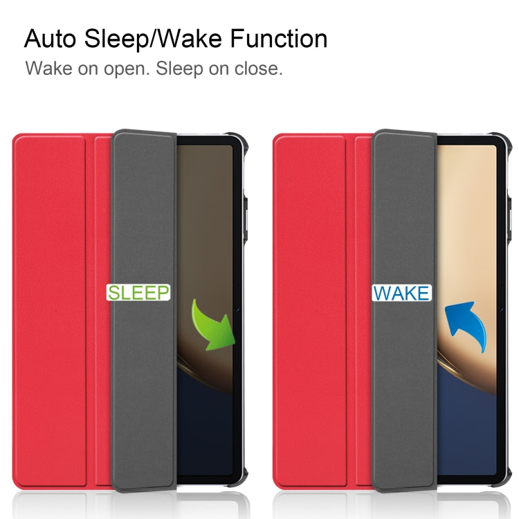 For Honor Tablet V7 Pro Custer Texture Horizontal Flip Leather Case with Three-folding Holder & Sleep / Wake-up Function