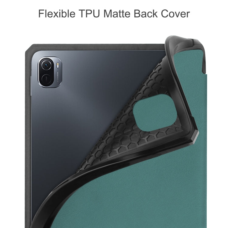 For Xiaomi Pad 5 / 5 Pro Custer Texture Horizontal Flip Leather Case with Three-folding Holder & Sleep / Wake-up Function