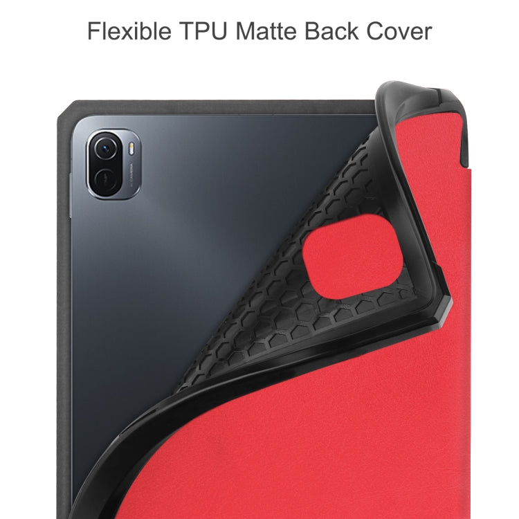 For Xiaomi Pad 5 / 5 Pro Custer Texture Horizontal Flip Leather Case with Three-folding Holder & Sleep / Wake-up Function