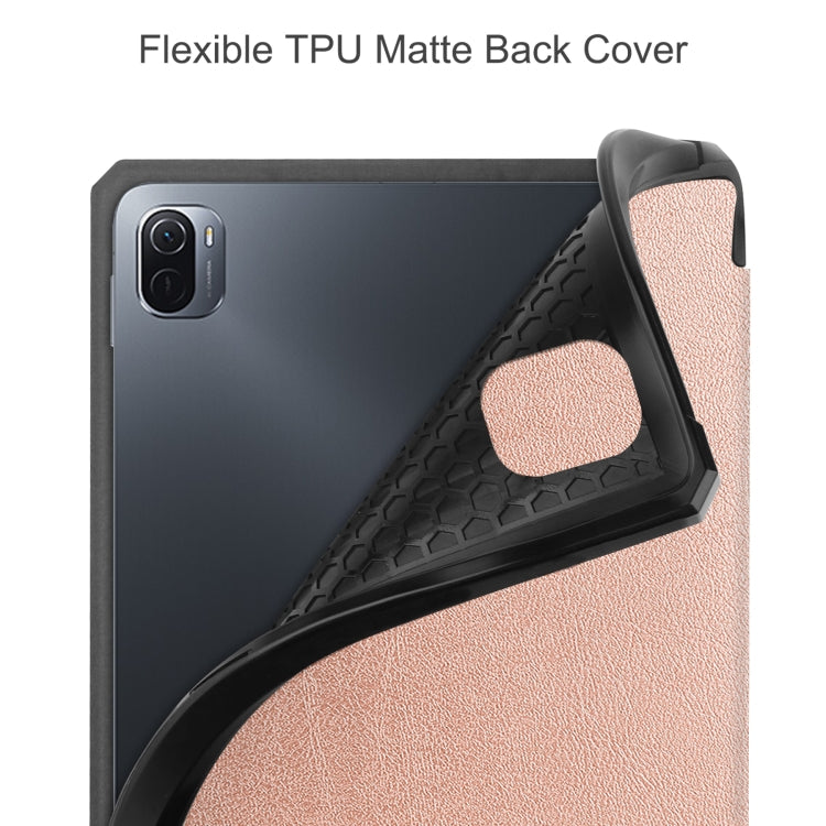 For Xiaomi Pad 5 / 5 Pro Custer Texture Horizontal Flip Leather Case with Three-folding Holder & Sleep / Wake-up Function