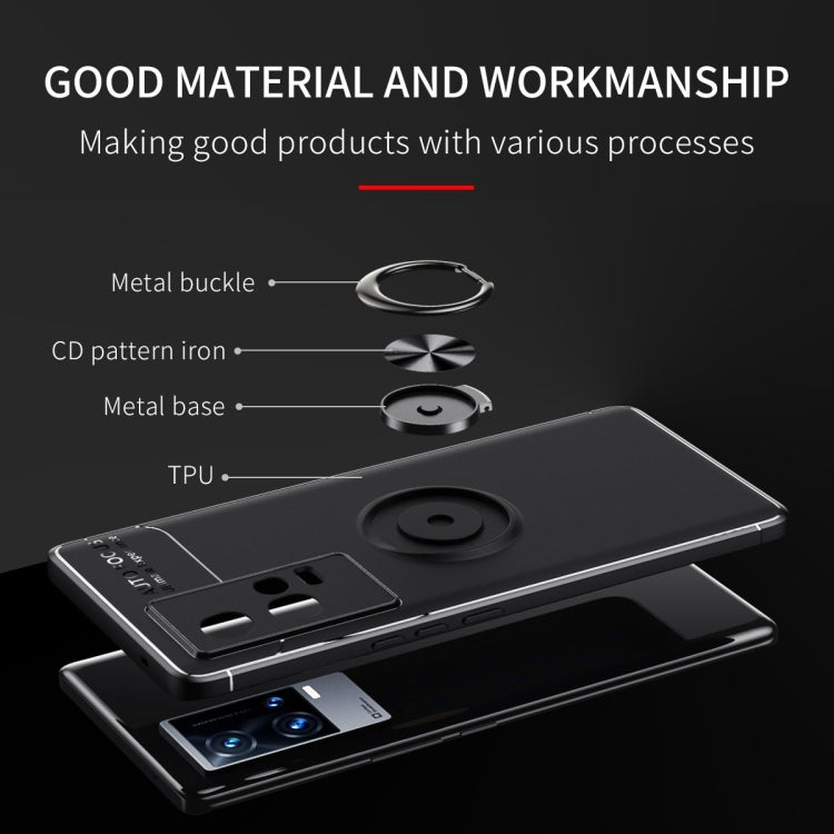 For vivo iQOO 8 Metal Ring Holder 360 Degree Rotating TPU Case
