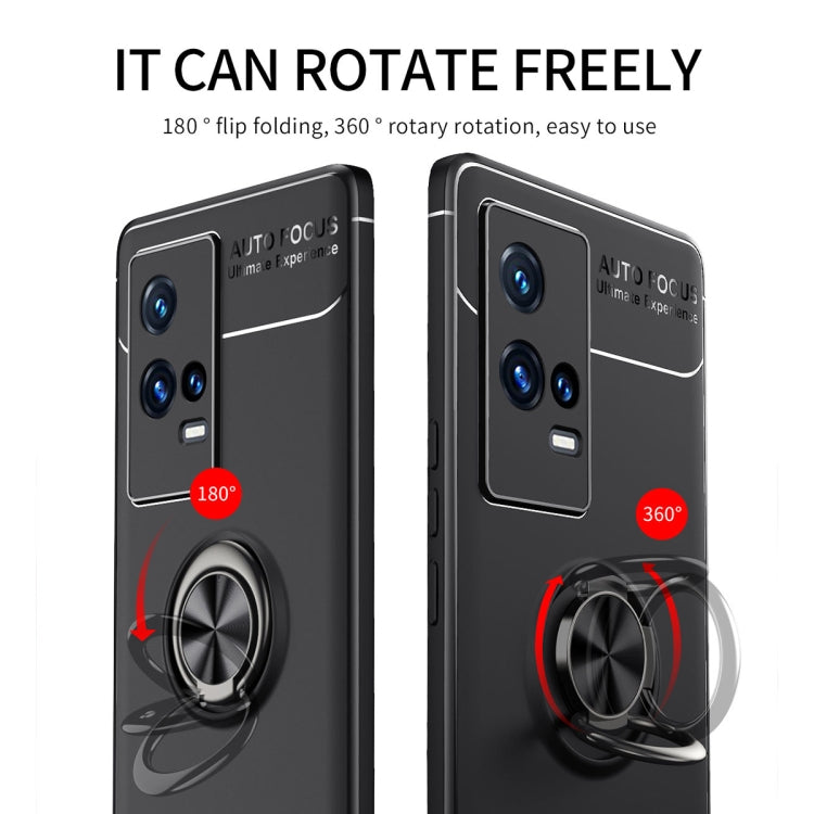 For vivo iQOO 8 Metal Ring Holder 360 Degree Rotating TPU Case