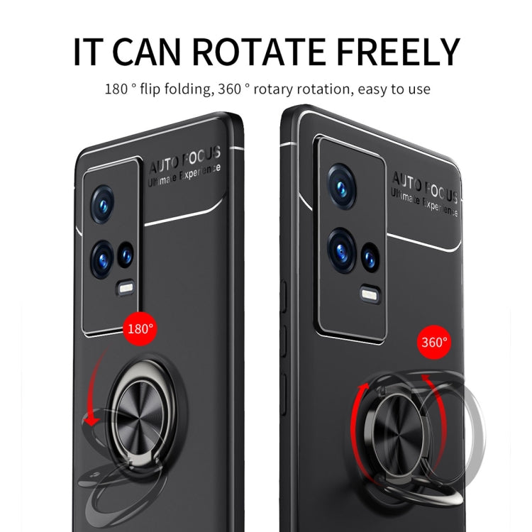 For vivo iQOO 8 Pro Metal Ring Holder 360 Degree Rotating TPU Case
