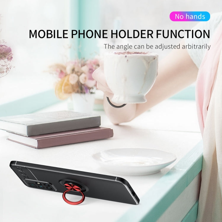 For Xiaomi Redmi 10 Metal Ring Holder 360 Degree Rotating TPU Case