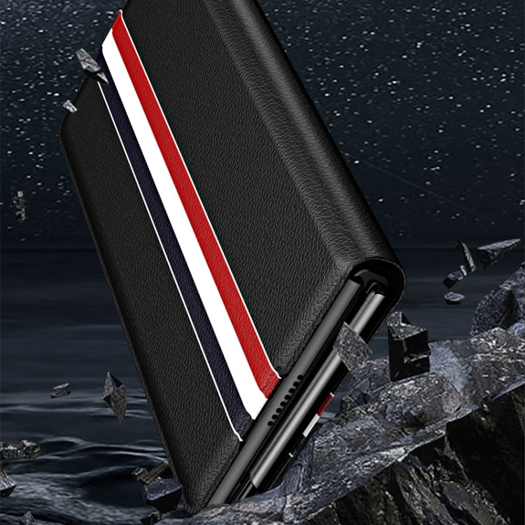 For Samsung Galaxy Z Fold2 5G Lychee Texture PU Card Slot Leather Case with Holder