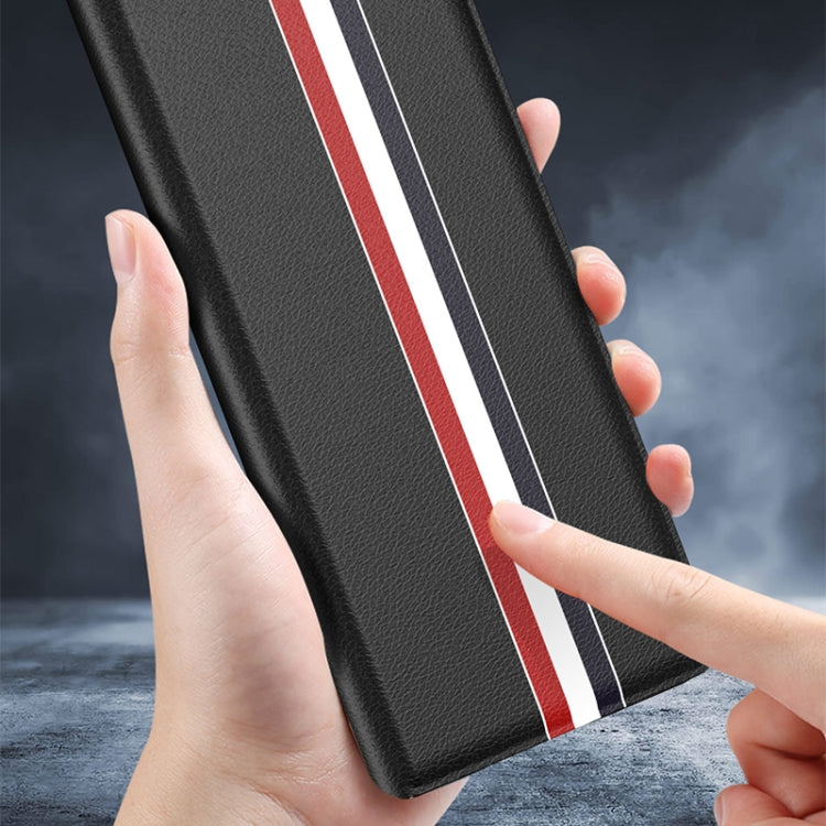 For Samsung Galaxy Z Fold2 5G Lychee Texture PU Card Slot Leather Case with Holder