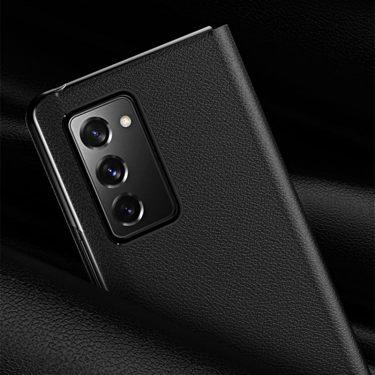 For Samsung Galaxy Z Fold3 5G Lychee Texture PU Card Slot Leather Case with Holder