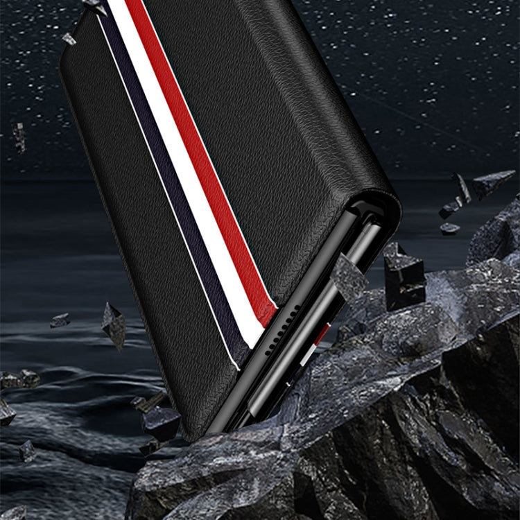For Samsung Galaxy Z Fold3 5G Lychee Texture PU Card Slot Leather Case with Holder
