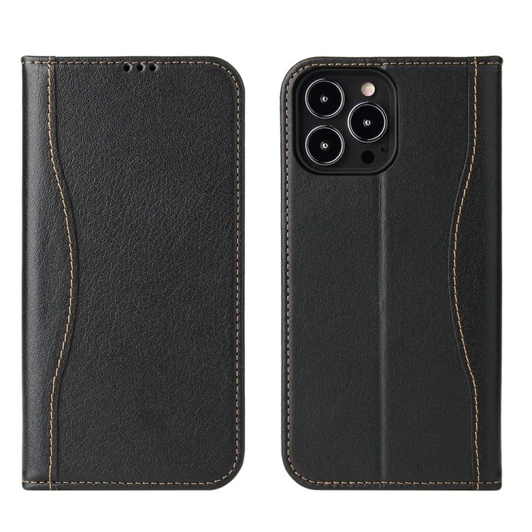 For iPhone 13 Pro Genuine Leather Horizontal Flip Leather Case with Holder & Card Slots & Wallet