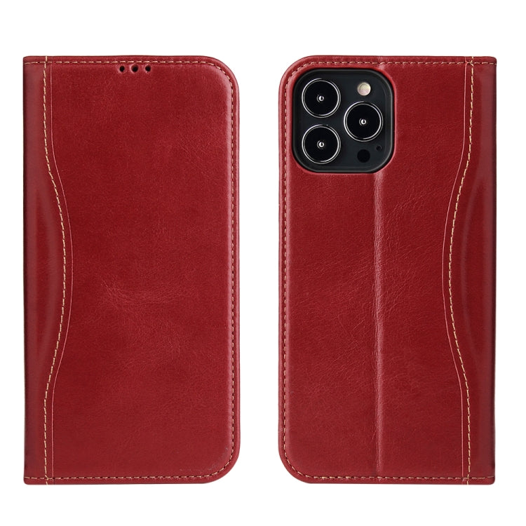 For iPhone 13 Pro Genuine Leather Horizontal Flip Leather Case with Holder & Card Slots & Wallet