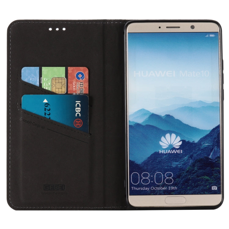 For Huawei Mate 10 GEBEI Top-grain Leather Horizontal Flip Protective Case with Holder & Card Slots