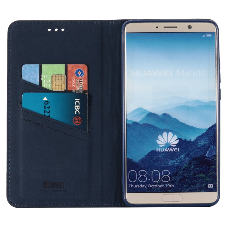 For Huawei Mate 10 GEBEI Top-grain Leather Horizontal Flip Protective Case with Holder & Card Slots