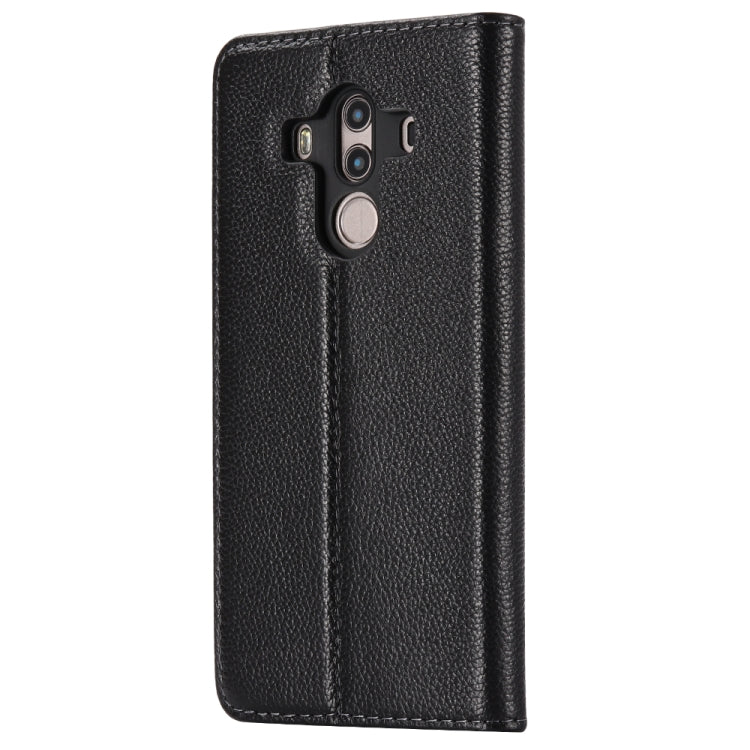 For Huawei Mate 10 Pro GEBEI Top-grain Leather Horizontal Flip Protective Case with Holder & Card Slots