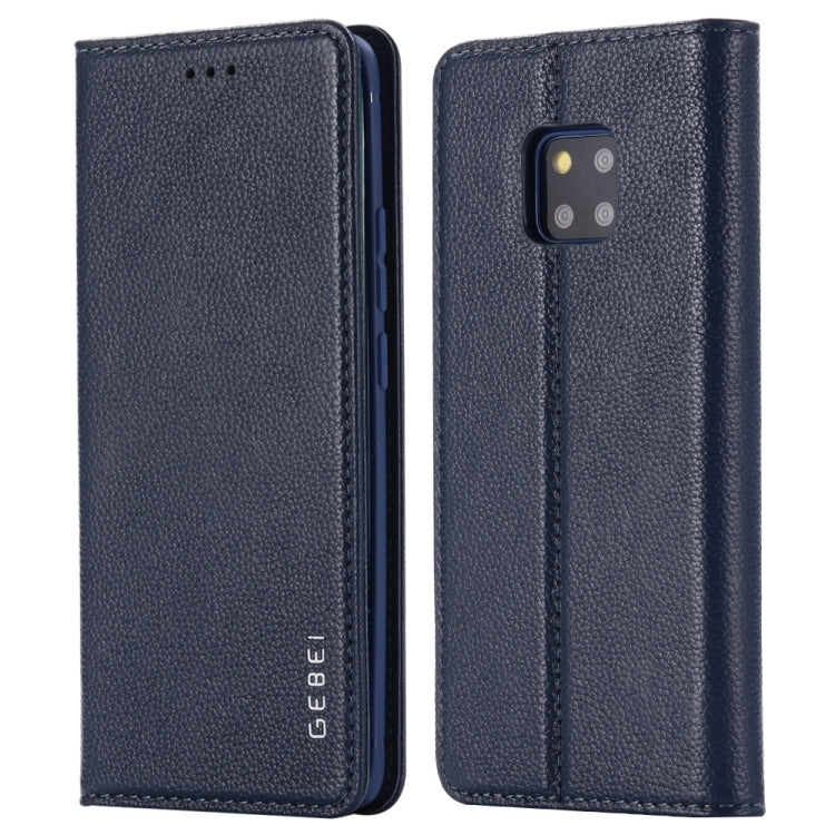 For Huawei Mate 20 GEBEI Top-grain Leather Horizontal Flip Protective Case with Holder & Card Slots