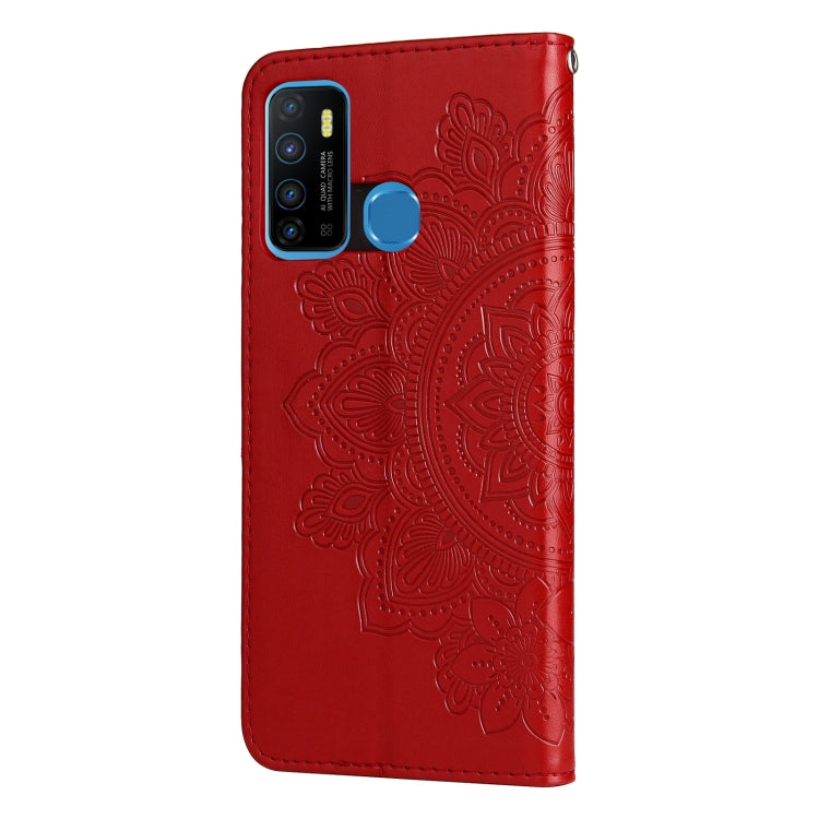 7-petal Flowers Embossing Pattern Horizontal Flip PU Leather Case with Holder & Card Slots & Wallet & Photo Frame For Infinix Hot 9 / Note 7 Lite / X655C
