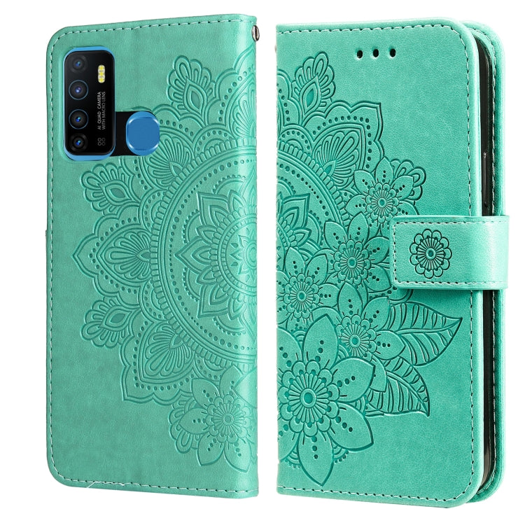 7-petal Flowers Embossing Pattern Horizontal Flip PU Leather Case with Holder & Card Slots & Wallet & Photo Frame For Infinix Hot 9 / Note 7 Lite / X655C
