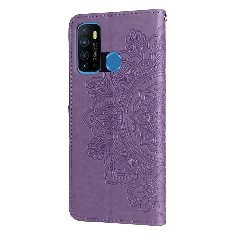 7-petal Flowers Embossing Pattern Horizontal Flip PU Leather Case with Holder & Card Slots & Wallet & Photo Frame For Infinix Hot 9 / Note 7 Lite / X655C