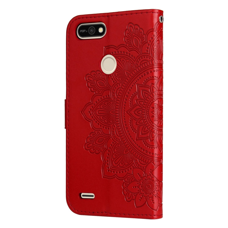 7-petal Flowers Embossing Pattern Horizontal Flip PU Leather Case with Holder & Card Slots & Wallet & Photo Frame For Tecno Pop 2 F / Pop 2 Power
