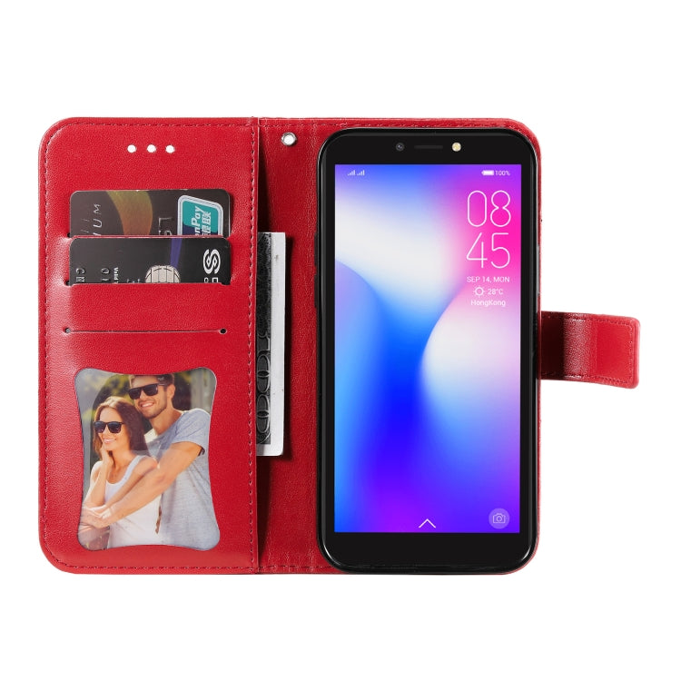 7-petal Flowers Embossing Pattern Horizontal Flip PU Leather Case with Holder & Card Slots & Wallet & Photo Frame For Tecno Pop 2 F / Pop 2 Power
