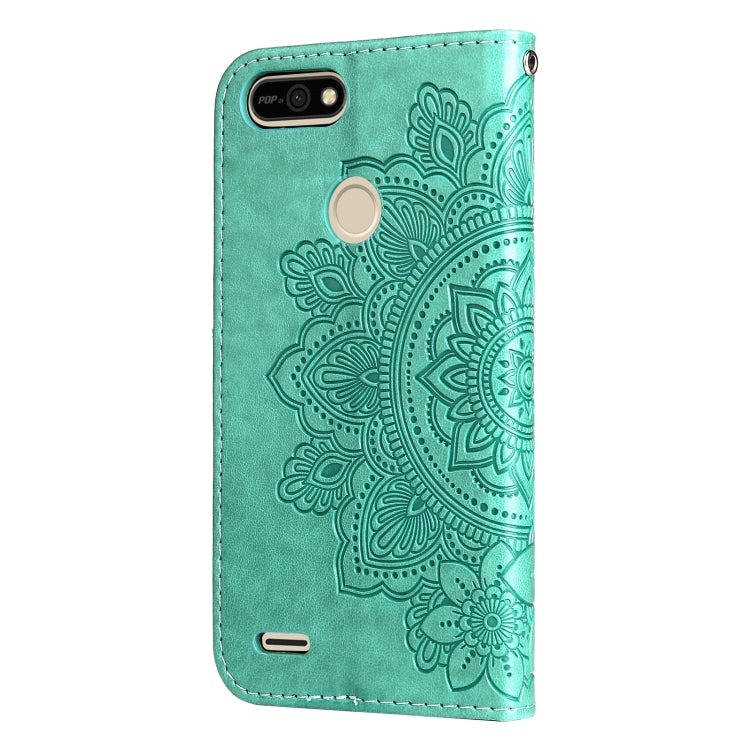 7-petal Flowers Embossing Pattern Horizontal Flip PU Leather Case with Holder & Card Slots & Wallet & Photo Frame For Tecno Pop 2 F / Pop 2 Power
