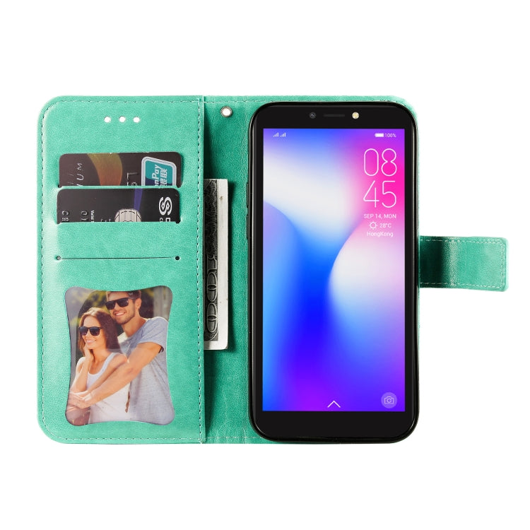7-petal Flowers Embossing Pattern Horizontal Flip PU Leather Case with Holder & Card Slots & Wallet & Photo Frame For Tecno Pop 2 F / Pop 2 Power