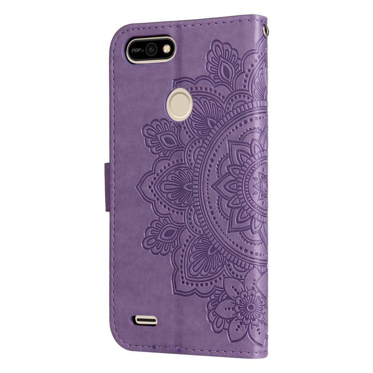7-petal Flowers Embossing Pattern Horizontal Flip PU Leather Case with Holder & Card Slots & Wallet & Photo Frame For Tecno Pop 2 F / Pop 2 Power