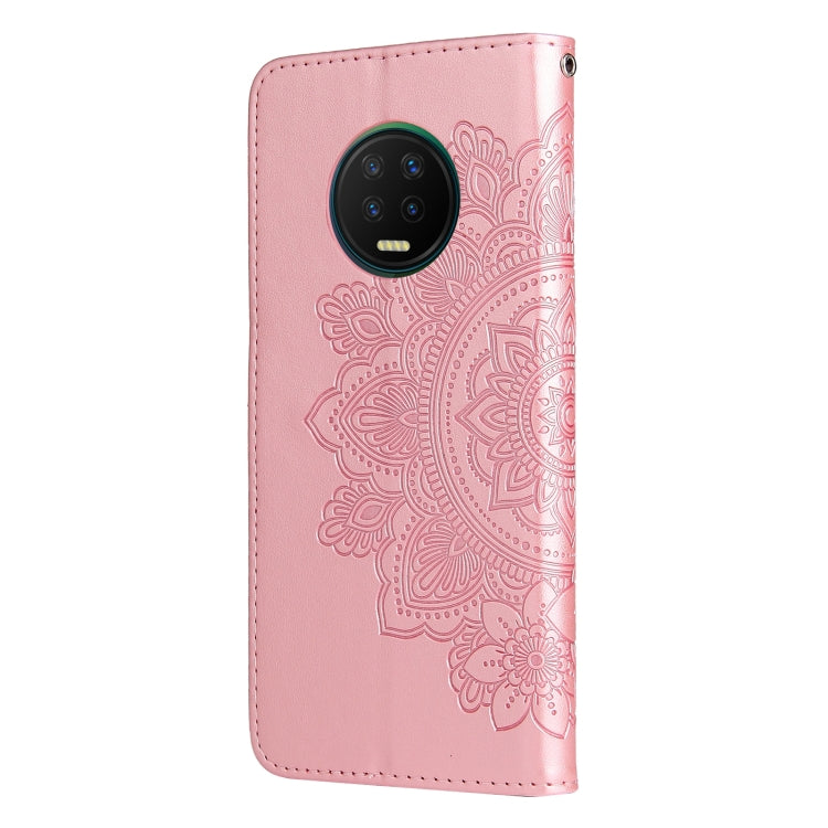 7-petal Flowers Embossing Pattern Horizontal Flip PU Leather Case with Holder & Card Slots & Wallet & Photo Frame For Infinix Note 7 / X690
