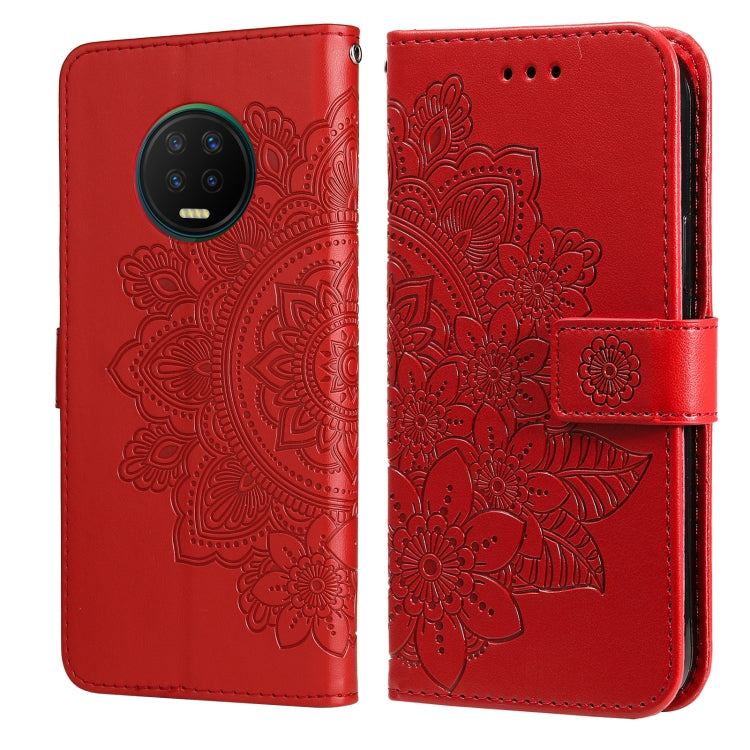 7-petal Flowers Embossing Pattern Horizontal Flip PU Leather Case with Holder & Card Slots & Wallet & Photo Frame For Infinix Note 7 / X690