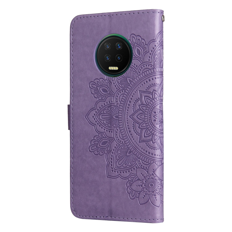 7-petal Flowers Embossing Pattern Horizontal Flip PU Leather Case with Holder & Card Slots & Wallet & Photo Frame For Infinix Note 7 / X690