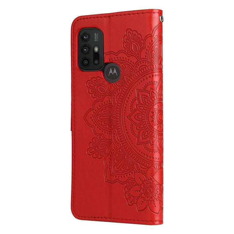 7-petal Flowers Embossing Pattern Horizontal Flip PU Leather Case with Holder & Card Slots & Wallet & Photo Frame For Motorola Moto G30 / G10 / G10 Power / G20