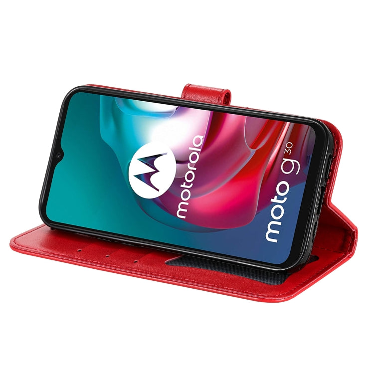 7-petal Flowers Embossing Pattern Horizontal Flip PU Leather Case with Holder & Card Slots & Wallet & Photo Frame For Motorola Moto G30 / G10 / G10 Power / G20