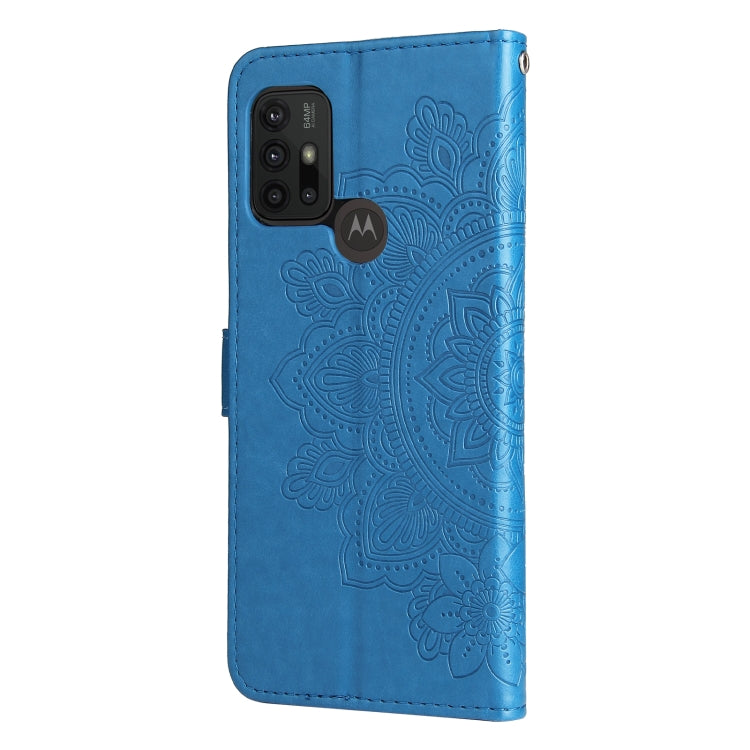 7-petal Flowers Embossing Pattern Horizontal Flip PU Leather Case with Holder & Card Slots & Wallet & Photo Frame For Motorola Moto G30 / G10 / G10 Power / G20