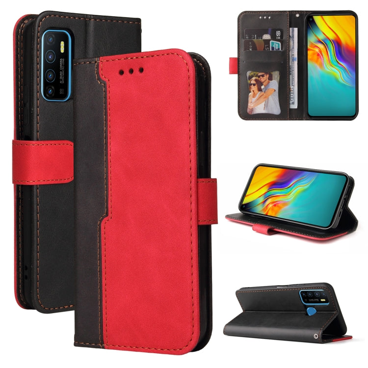 Business Stitching-Color Horizontal Flip PU Leather Case with Holder & Card Slots & Photo Frame For Infinix Hot 9 / Note 7 Lite / X655C / Tecno Camon 15