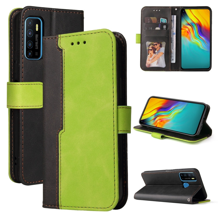 Business Stitching-Color Horizontal Flip PU Leather Case with Holder & Card Slots & Photo Frame For Infinix Hot 9 / Note 7 Lite / X655C / Tecno Camon 15