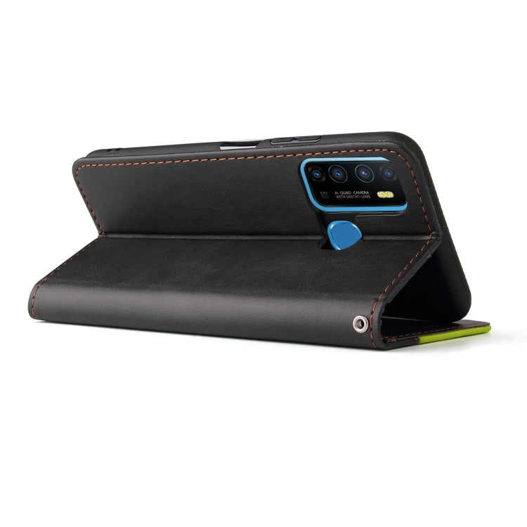 Business Stitching-Color Horizontal Flip PU Leather Case with Holder & Card Slots & Photo Frame For Infinix Hot 9 / Note 7 Lite / X655C / Tecno Camon 15
