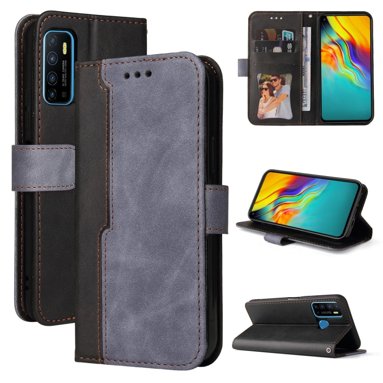 Business Stitching-Color Horizontal Flip PU Leather Case with Holder & Card Slots & Photo Frame For Infinix Hot 9 / Note 7 Lite / X655C / Tecno Camon 15