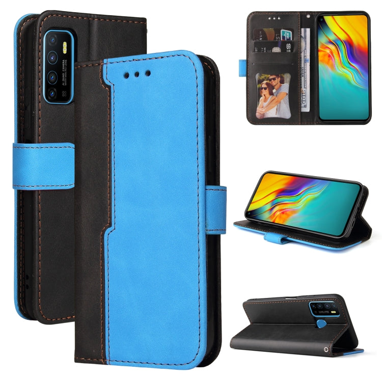 Business Stitching-Color Horizontal Flip PU Leather Case with Holder & Card Slots & Photo Frame For Infinix Hot 9 / Note 7 Lite / X655C / Tecno Camon 15