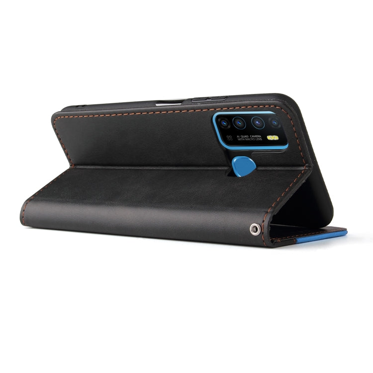 Business Stitching-Color Horizontal Flip PU Leather Case with Holder & Card Slots & Photo Frame For Infinix Hot 9 / Note 7 Lite / X655C / Tecno Camon 15