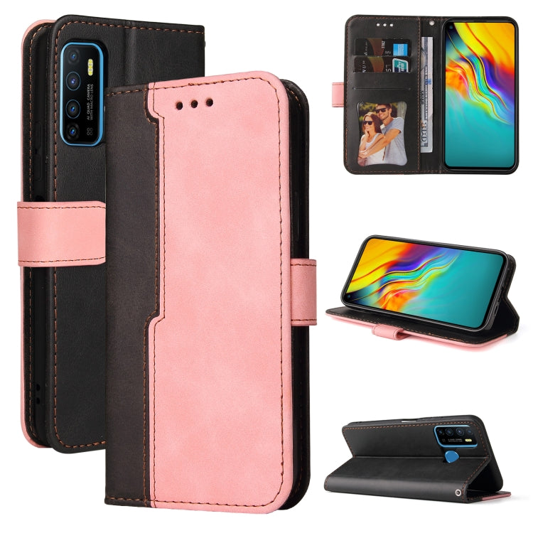 Business Stitching-Color Horizontal Flip PU Leather Case with Holder & Card Slots & Photo Frame For Infinix Hot 9 / Note 7 Lite / X655C / Tecno Camon 15