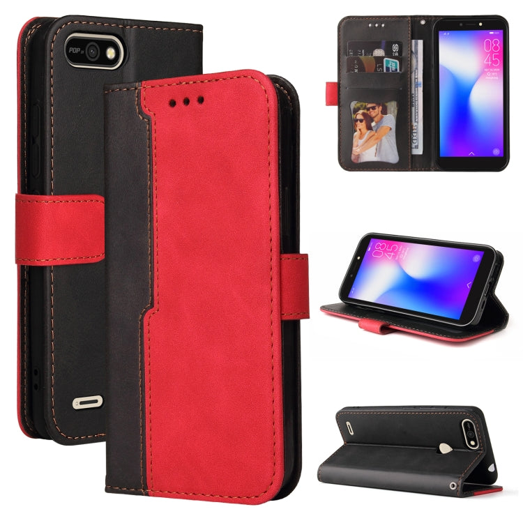 Business Stitching-Color Horizontal Flip PU Leather Case with Holder & Card Slots & Photo Frame For Tecno Pop 2 F / Pop 2 Power / Itel P13 B1F