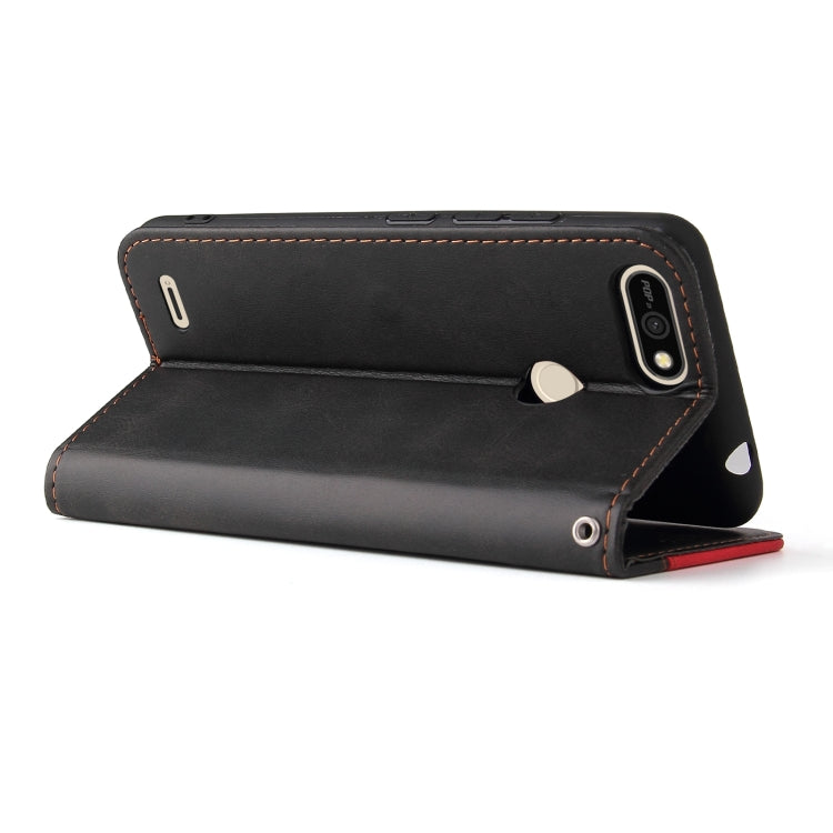 Business Stitching-Color Horizontal Flip PU Leather Case with Holder & Card Slots & Photo Frame For Tecno Pop 2 F / Pop 2 Power / Itel P13 B1F