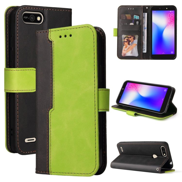 Business Stitching-Color Horizontal Flip PU Leather Case with Holder & Card Slots & Photo Frame For Tecno Pop 2 F / Pop 2 Power / Itel P13 B1F