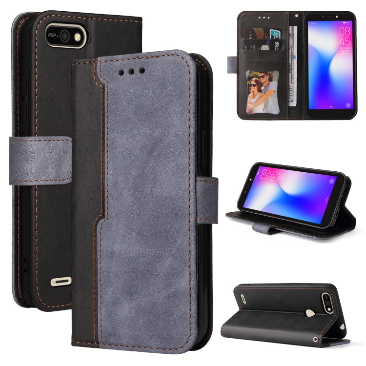 Business Stitching-Color Horizontal Flip PU Leather Case with Holder & Card Slots & Photo Frame For Tecno Pop 2 F / Pop 2 Power / Itel P13 B1F