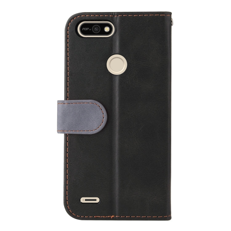Business Stitching-Color Horizontal Flip PU Leather Case with Holder & Card Slots & Photo Frame For Tecno Pop 2 F / Pop 2 Power / Itel P13 B1F