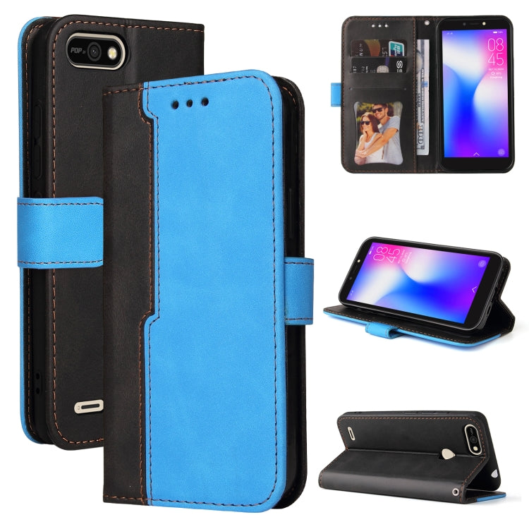 Business Stitching-Color Horizontal Flip PU Leather Case with Holder & Card Slots & Photo Frame For Tecno Pop 2 F / Pop 2 Power / Itel P13 B1F