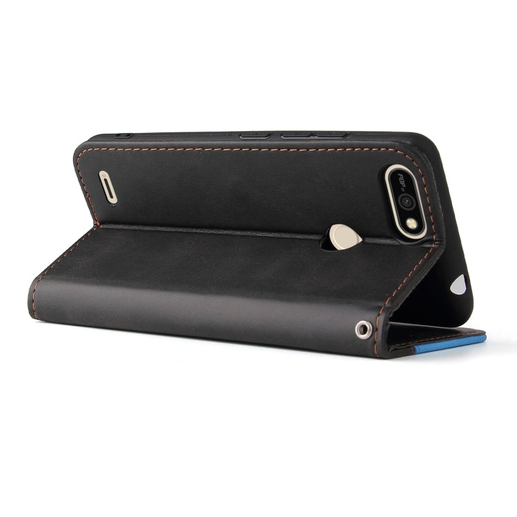Business Stitching-Color Horizontal Flip PU Leather Case with Holder & Card Slots & Photo Frame For Tecno Pop 2 F / Pop 2 Power / Itel P13 B1F