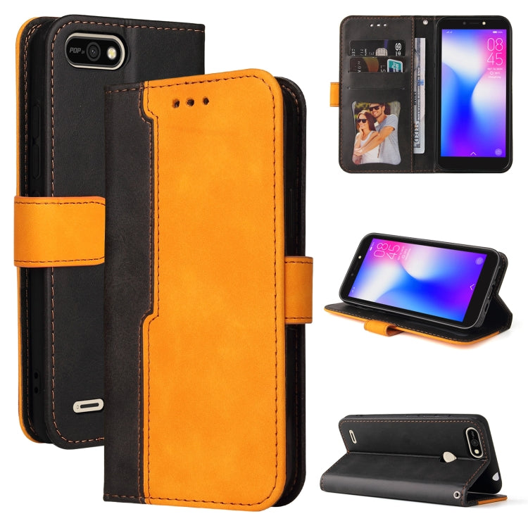 Business Stitching-Color Horizontal Flip PU Leather Case with Holder & Card Slots & Photo Frame For Tecno Pop 2 F / Pop 2 Power / Itel P13 B1F